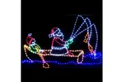 Boat Fishing Santa and Elf 145x96cm LED Christmas Light Decoration