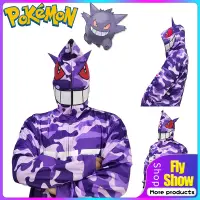 在飛比找蝦皮購物優惠-Pokemon Gengar Y2k 街頭服飾復古拉鍊惡魔連