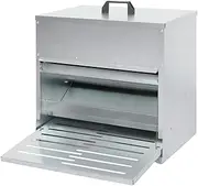 PaWz Automatic Chicken Feeder 10kg Long Lasting Galvanized Steel Poultry Feeders, Rat Proof No Spill with Weatherproof Lid Hanging, Auto Treadle Rat Proof Poultry Chook Hen Duck Coop Food Dispenser