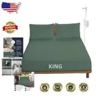 King Size Grounding Fitted Sheet with 15ft Cord - Organic Cotton & Silver Fiber