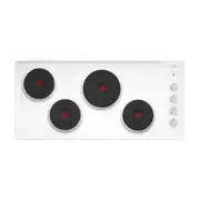 Chef 90cm Electric Solid Cooktop - White
