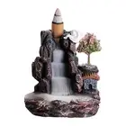 Resin Backflow Incense Burner Holder Fake Mountain Waterfall Incense Cones Gift