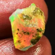4.30Ct 100%Natural Ethiopian Crystal Black Opal Play Of Color Rough Specimen