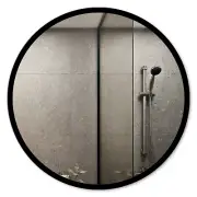 Round Wall Mirror Make-up Bathroom Bedroom Modern Glass Frame Decor 40 cm