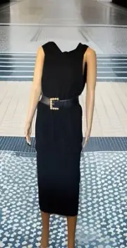 New $1495.00 L DONNA KARaN collection black label body con dress L Net.a.porter