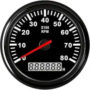 PMGMZPGPMA Digital Engine Tach Hourmeter Tachometer GaugeMeter Display for Motorcycle Motor Marine Car 6000/8000 /9990 RPM Automobile Tachometer(8000rpmBlack)