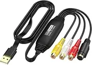 USB Video Capture Device Transfer VHS to DVD Effortlessly VHS to USB 2.0 Video Grabber ABS VHS to Digital Converter