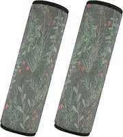 Car Seat Belt Covers 2 Pack Soft Car Safety Seat Belt Strap Shoulder Pad Camera Bag Strap Cover Car Accessories for Adults and Kids M Christmas Happy New Year Pattern