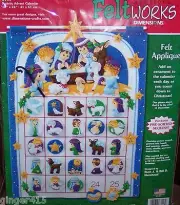 Dimensions Manger "NATIVITY" Felt Christmas Advent Calendar Kit MINT Children