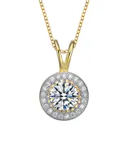 Genevive 18K Gold Over Silver CZ Necklace