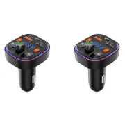 2X Bluetooth FM Transmitter for Car - Dual USB Port and Type-C PD Car , 77554