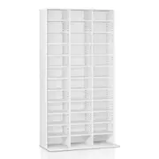 Adjustable Storage Book and CD Shelf - White