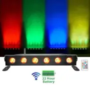 Rockville BEST STRIP 60 Black Battery Powered DJ Light Bar Wireless DMX+RGBWA+UV