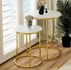 2X Stoned Nesting Tables Small Coffee Table Living Room Balcony Patio Side Table