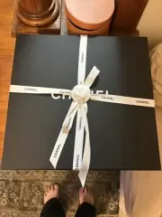 CHANEL Empty Handbag Black Box, Ribbon, And Tissue