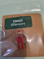 Brand New Lapel Pin Brooch Novelty Red Space Lego Man