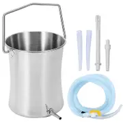 2L Health Stainless Steel Enema Bucket Suitable for Colon Cleansing Reusable Constipation Cleaning Photo Color