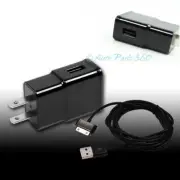 10 2A TRAVEL ADAPTER+10FT 30PIN USB CABLE WALL CHARGER BLACK GALAXY TAB 7.0 NOTE