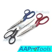 3 Tailors Scissors 7" Fabric Cutting Red, Black, Blue Dep Handle HEAVY STEEL