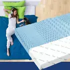 Queen Size Memory Foam Mattress Topper Cool Gel Infused 7 Zone Design 8Cm Thick