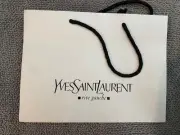 YSL Yves Saint Laurent White Small Retail Shopping Gift Bag 10” X 8” X 4”