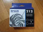 2024 GENUINE SET 2 EPSON 212 BLACK INK T212 EXPRESSION XP-4100 WORKFORCE WF-2830