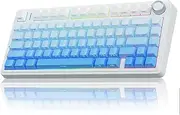 AULA F75 Wireless Mechanical Keyboard – Tri-Mode 75% Layout – Hot Swappable – RGB – Gasket Mount – PBT Keycaps – 4000mAh Battery (Gradient Blue (Star Vector Switch))