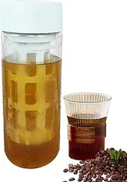 Iced Coffee Maker - Removable Glass Filter, Heat Resistant Cold Pitcher | Large Capacity Iced Coffee Maker for Hot Tea, Iced Tea, Portable Coffee Maker