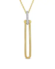 Diamond Select Cuts 14K Two-Tone 0.61 ct. tw. Diamond Paperclip Pendant Necklace