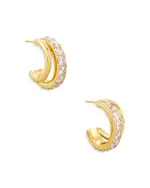 Kendra Scott Livy Pave Double Row Huggie Hoop Earrings in 14K Gold Plate