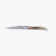 Laguiole en Aubrac Two Plates Folding Knife with Royal Ebony Handle, 4.75-in