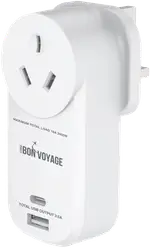 Bon Voyage Travel Adaptor AU to UK (2 USB Ports)