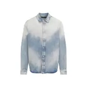 [Amiri] Amiri-Antique Indigo Blue Cotton Ma Quad Interior Long Sleeves Shirt-Uomo M STAND