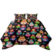Multi Colored Matryoshka Russian Doll Coverlet