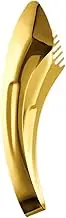 Qianly Stainless Steel Serving Tongs,Food Tongs for Appetizer Salad Buffet Parties, Gold