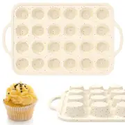 Mini Muffin Pan Silicone Mini Muffin Molds Metal Reinforced Rim Mini Cupcake Pan