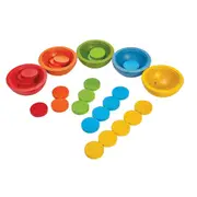 Plan Toys Sort & Count Cups Kids/Childrens Interactive Play Fun Toy Playset 18M+