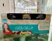 NEW Pioneer Woman FLORAL MEDLEY Glass Mini Clamp Lids 3pc Spice Storage Jar Set