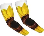 [FHEDVBN] Flower Sunflower Arm Sleeves Compression Arm Covers for Men Women Outdoor Sun Sleeves Cooling Sports Sleeve, Black