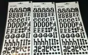 3 PACKS! American Crafts Remarks Jewelry Box Alphabet 600 Stickers Black/White