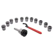 MT2 Shank Chuck Tool with 11Pcs ER32 1/8" - 3/4" Spring Collet Set & 1Pc Span...