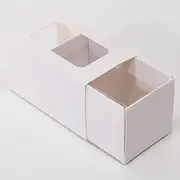 Deliciously Boxed 100 Small Macaron Boxes with Clear Window – Holds 3 Macarons | Kraft Cardboard Gift Packaging for Weddings, Parties, Favours & Bakery Display