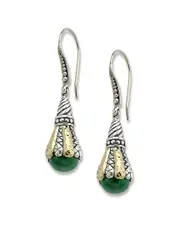 Samuel B. 18K & Silver 3.40 ct. tw. Malachite Drop Earrings