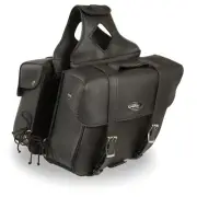 Milwaukee Leather SH580ZB Large ZipOf PVC Slanted ThrowOver Motorcycle Saddlebag