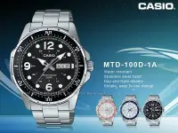 在飛比找Yahoo!奇摩拍賣優惠-CASIO 卡西歐 手錶專賣店 MTD-100D-1A男錶 