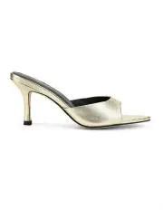 [Siren] Margot Point Toe Mules in Gold Metallic Leather