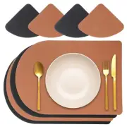 Placemats Coasters Set of 4, Bread-shape Table Mats Coasters (Black/Brown)