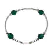 May EMERALD Birthstone Bracelet - Swarovski Crystal - 8mm - Sterling Silver