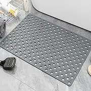 Anti Slip Bath Mat for Bathroom and Bathtub, Anti Mold Bath Mat 79 x 46 Cm, Antibacterial Rubber Bath Mat with Large Suction Cup, with Drainage Hole