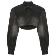 [Alexander Wang] Cropped Long Sleeve Shirt